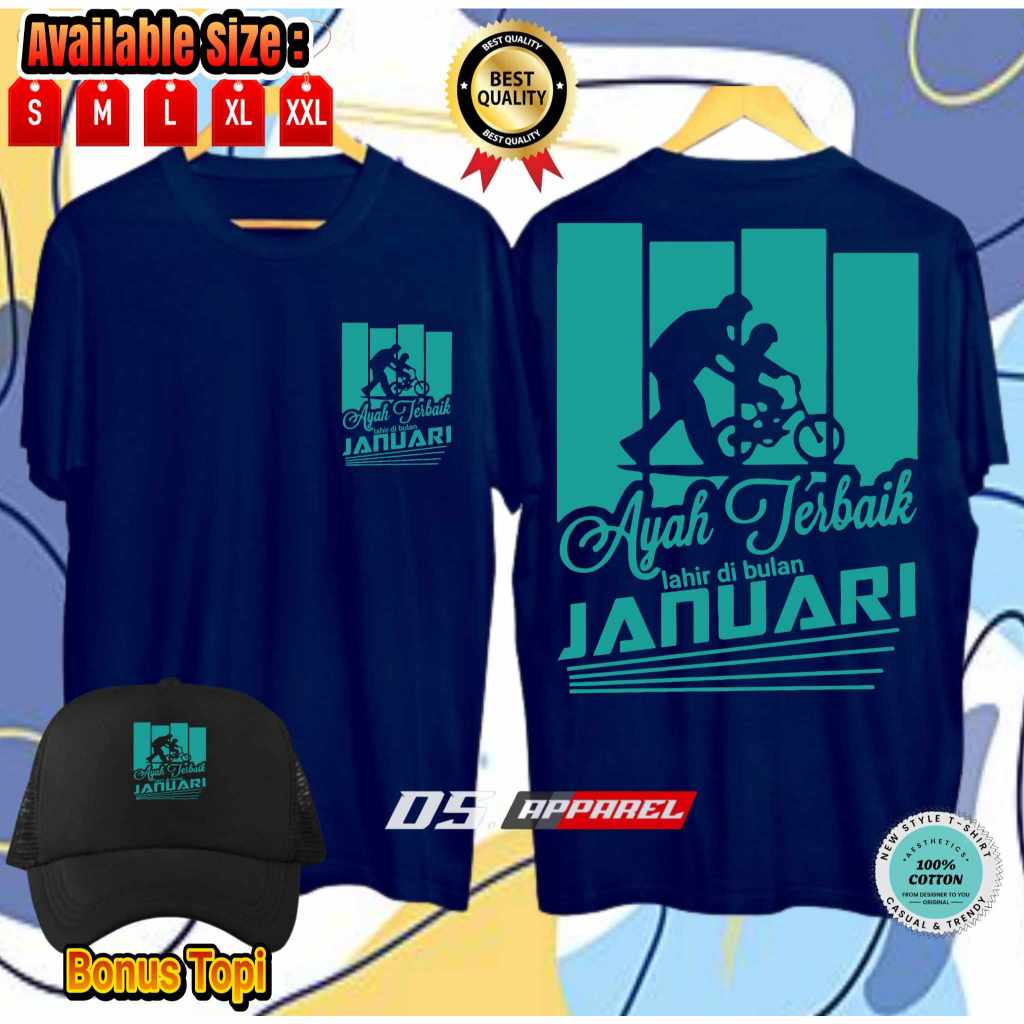 KAOS BULAN KELAHIRAN AYAH TERBAIK LAHIR BULAN JANUARI ~ NAMA BULAN BISA REQUEST