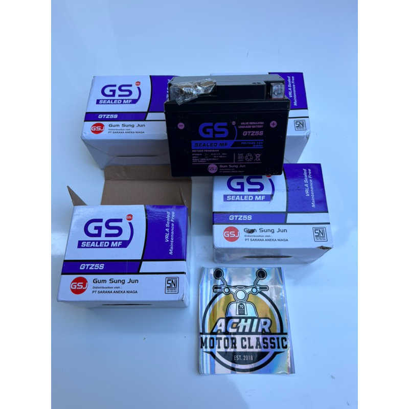 ACCU AKI GS 12V GTZ5S KERING ORIGINAL
