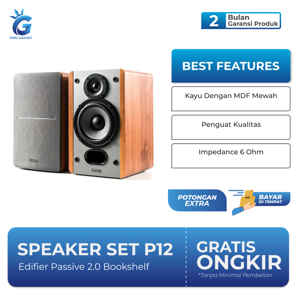 Edifier P12 Passive 2.0 Bookshelf Speaker Set