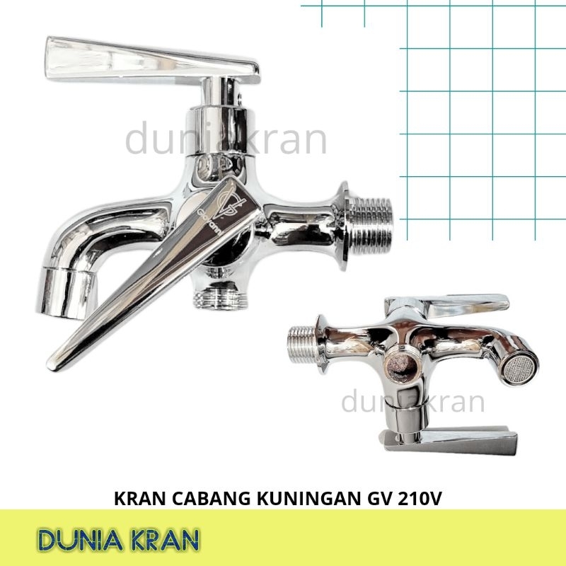 KRAN CABANG SHOWER KUNINGAN KRAN DOUBLE BRASS GIOVANNI