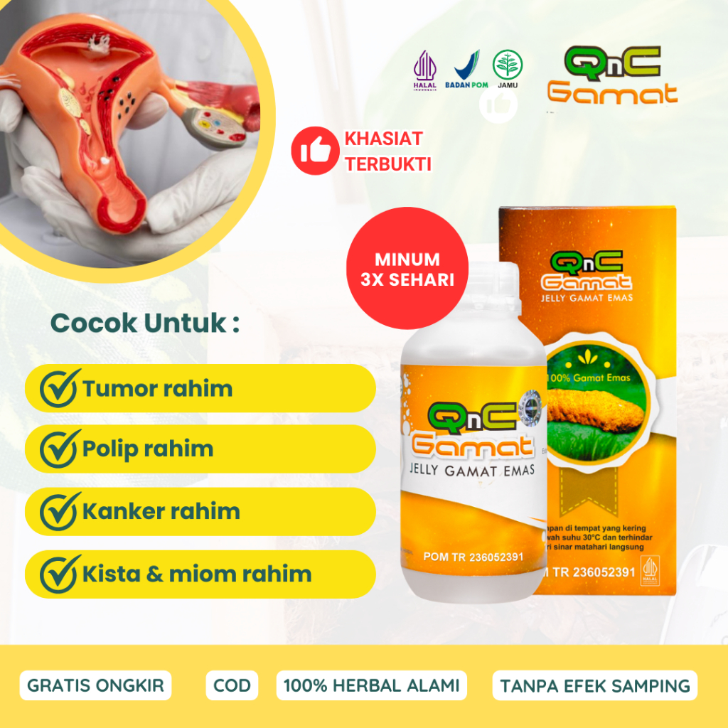 Obat Tumor Rahim Polip Rahim Kanker Rahim dan Serviks QnC Jelly Gamat