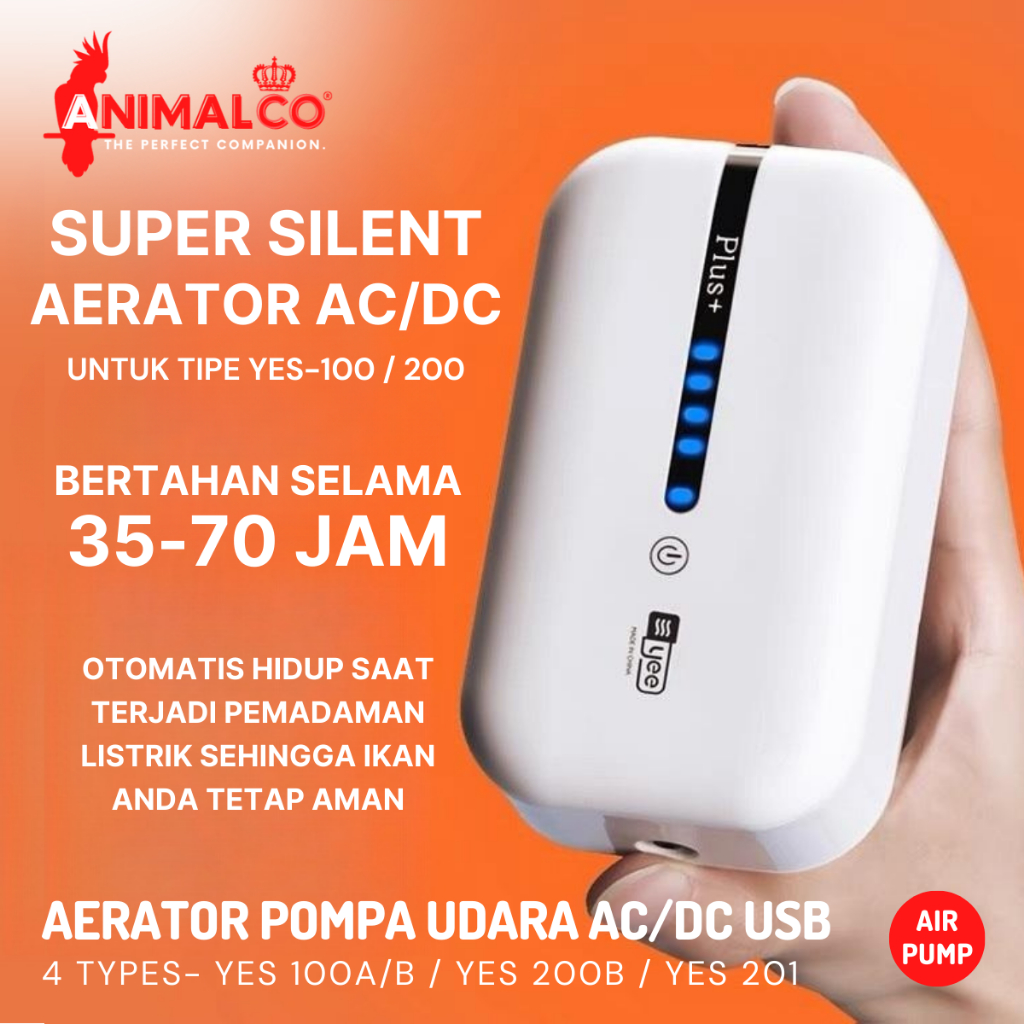 JOZZYMARY - AQUARIUM SILENT AERATOR AIR PUMP AC DC USB POMPA GELEMBUNG UDARA BATERAI CAS IKAN