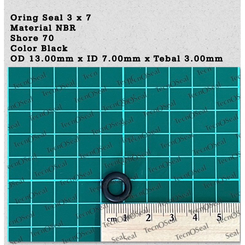 Oring seal metric size 3x7 NBR70 OD 13.00mm x ID 7.00mm x CS 3.00mm