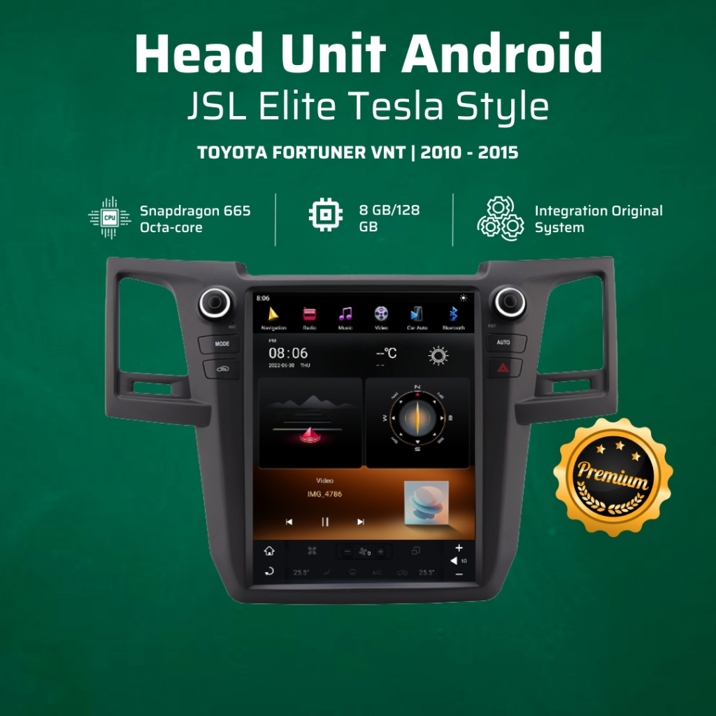 HEAD UNIT ANDROID TESLA - OEM TOYOTA FORTUNER VNT 2005 - 2014