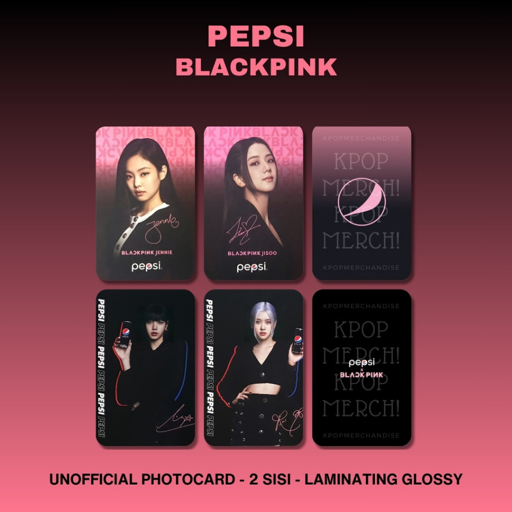 Photocard Blackpink x Pepsi Premium pc jennie jisoo lisa rose