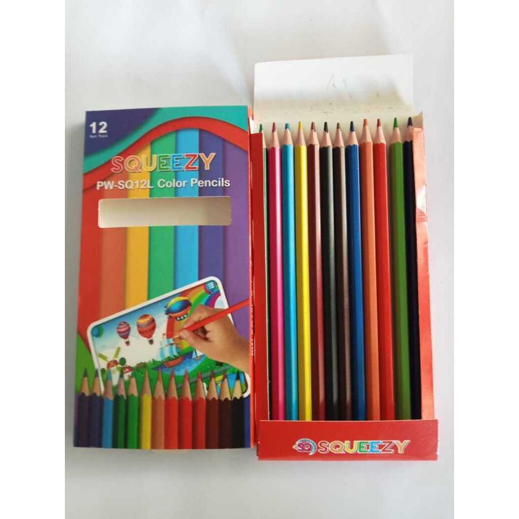 

Pensil Warna Squeezy Panjang 12 Warna Murah / Color Pencil PW-SQ12L