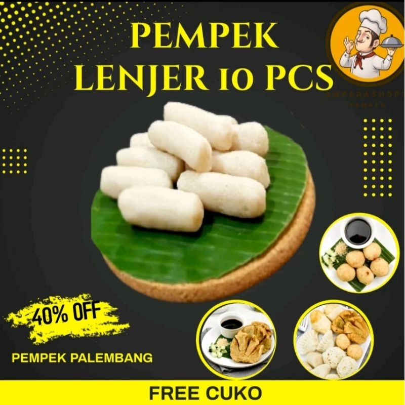 

PEMPEK PALEMBANG ASLI PEMPEK LENJER ISI 10pcs FREE CUKO