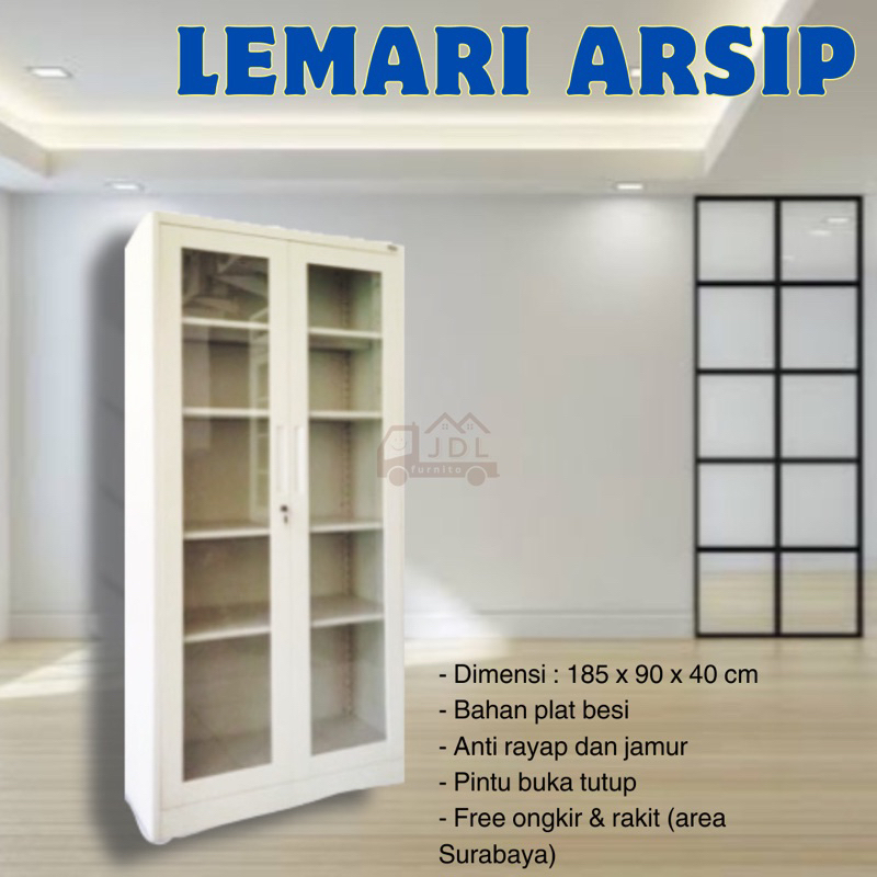 Lemari Arsip Besi - Lemari Arsip Kantor Putih - Lemari Penyimpanan