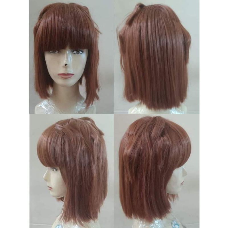 wig ai haibara detektif Conan wig cosplay coklat pendek