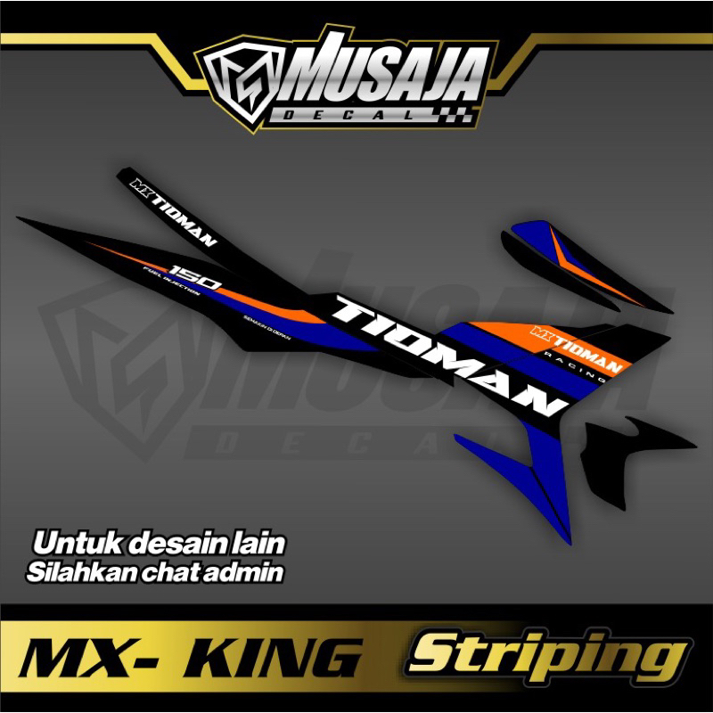 Striping Mx king nyambung motif simple orens biru hitam kekinian