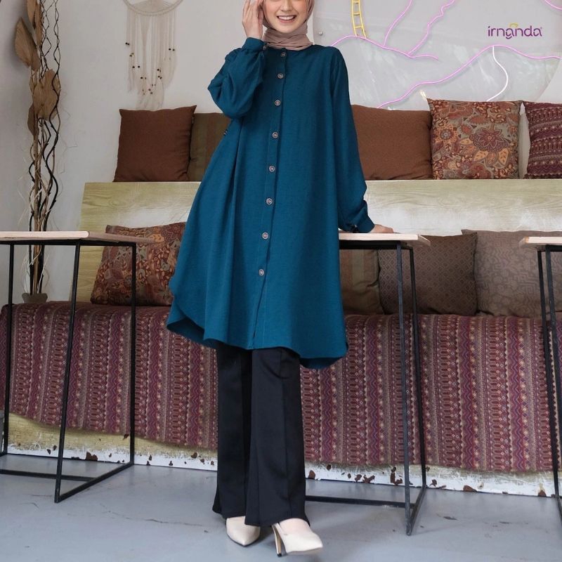 Hani Tunik Polos Atasan Wanita Remaja Dewasa Oversize Ukuran All Size LD 110 PB 96 Bahan Wollycrepe 