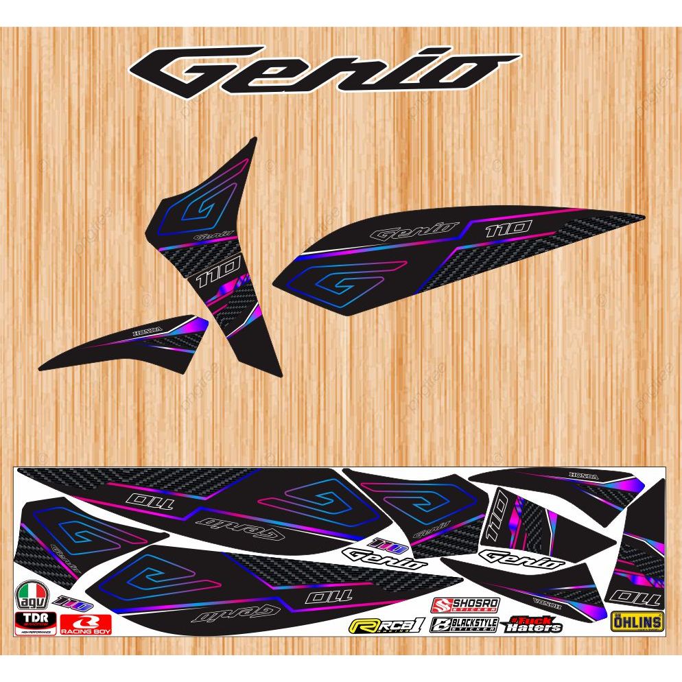 VARIASI GENIO STRIPING STIKER MOTOR HONDA GENIO VARIASI ELEGAN SIMPLE / STIKER VARIASI HONDA GENIO F