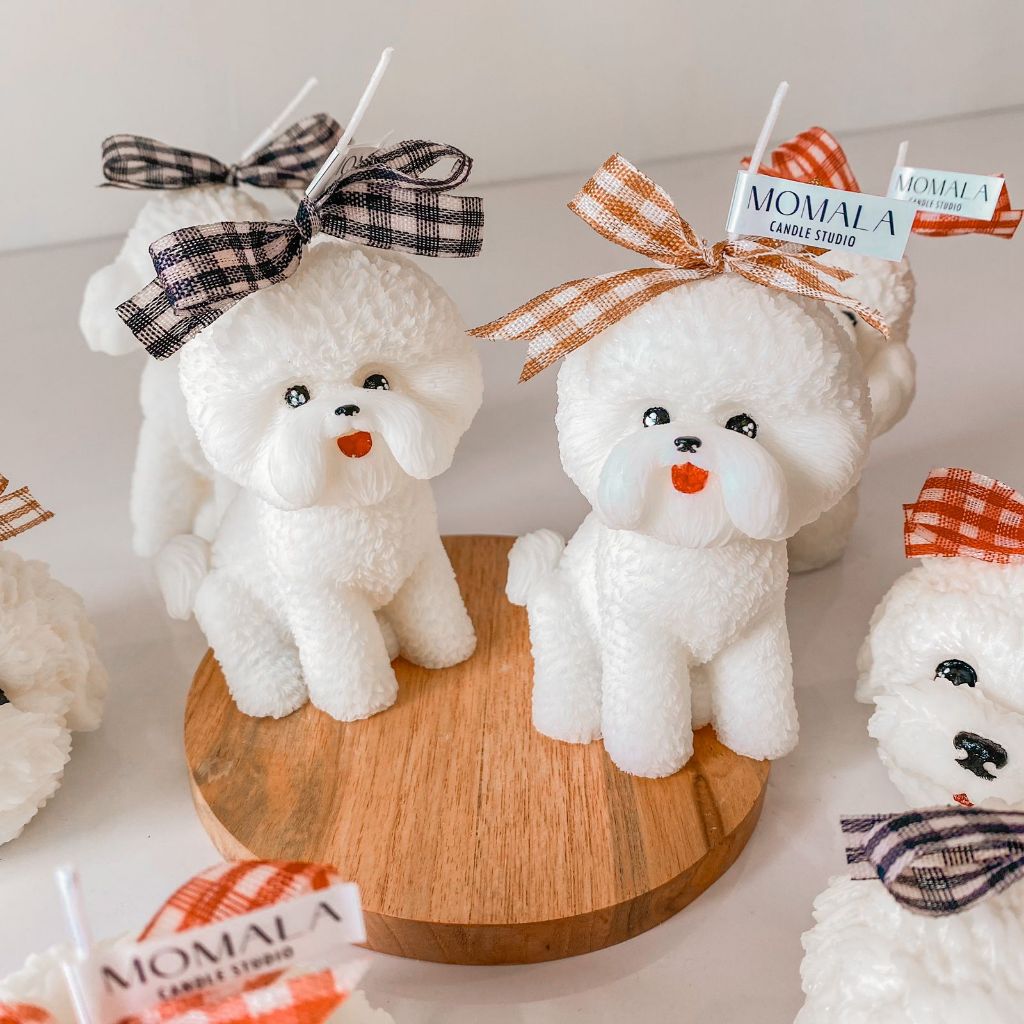 scented candle lilin anjing shih tzu poodle kado ulang tahun pernikahan birthday wedding souvenir