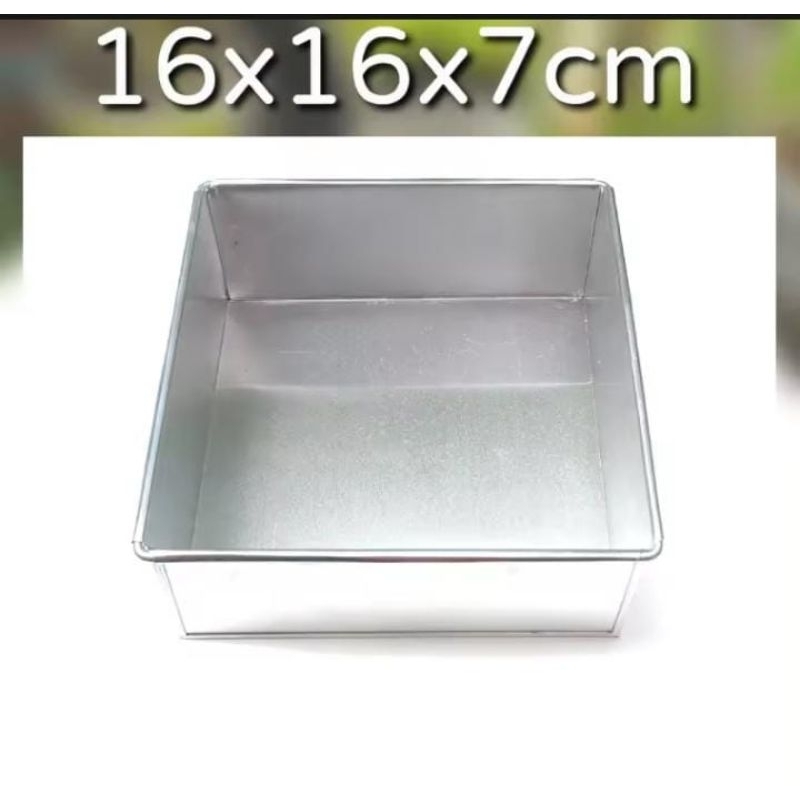 Loyang Kotak Ukuran 16x16x7 cm 18x18x7cm 20x20x7 cm  / Loyang Kotak Bahan Alumunium Anti Lengket / L