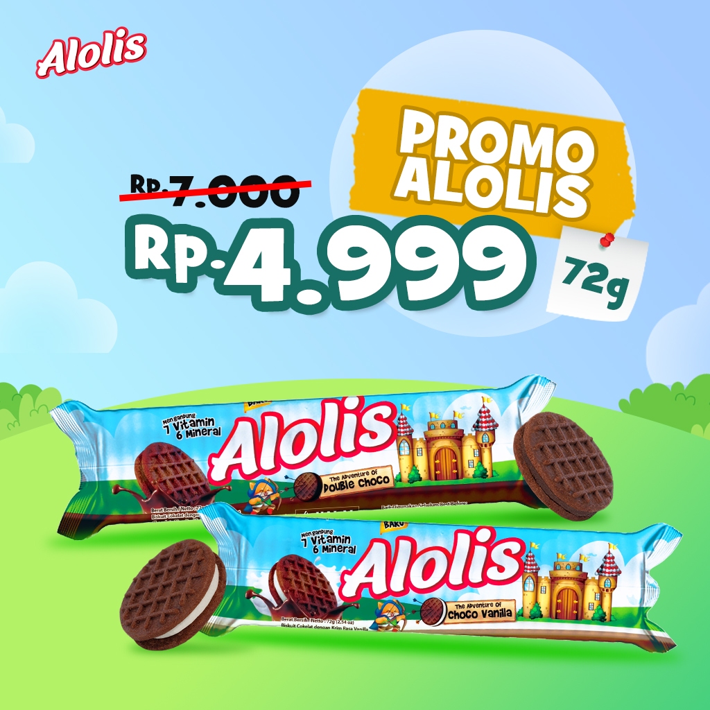 Alolis Choco Vanilla Cookies 72 gr - snack / camilan