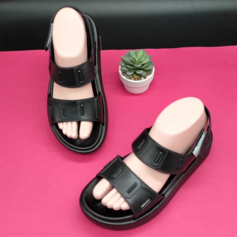 Sandal Slop Wanita Wedges Gladiator Sandal Yutu Karet Jely Platform Tali Belakang Size 36-41 2311-8H