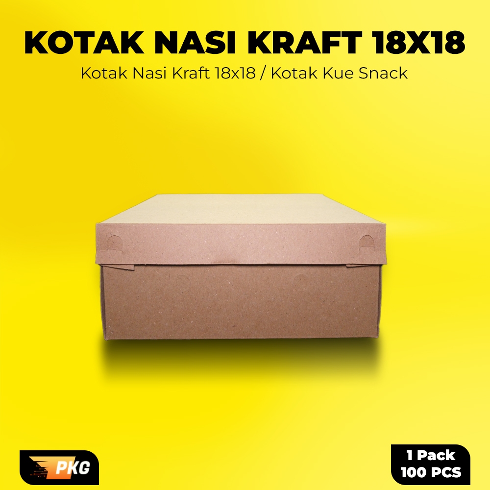 Kotak Nasi Kraft 18x18 Kotak Nasi  / Kotak Kue Snack
