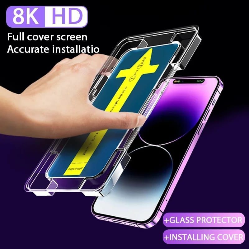 SUPER FIT TEMPERED GLASS IPHONE BENING FULL ANTIGORES IPHONE SEMUA TIPE SUPER FIT AUTOMATIC EASY INS