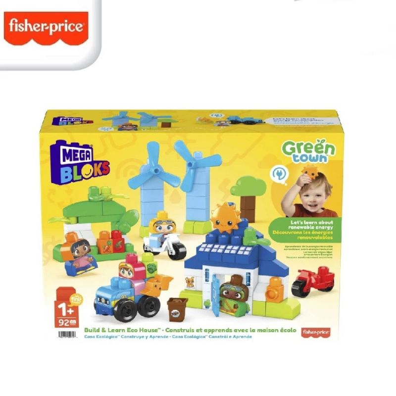 Fisher Price Mega Bloks Green Town Jumbo Mainan Anak Balok Besar