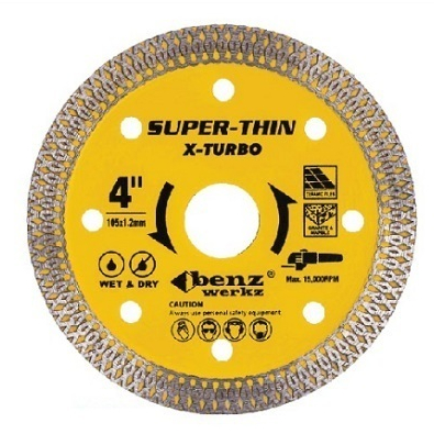 Benz Diamond Wheel X Turbo 4" Mata Potong Keramik Granit Batik Kuning