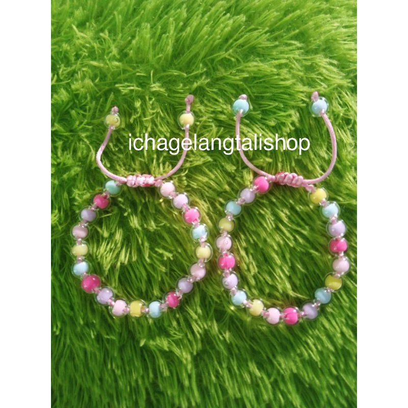 gelang tali anak bola warna tanpa emas