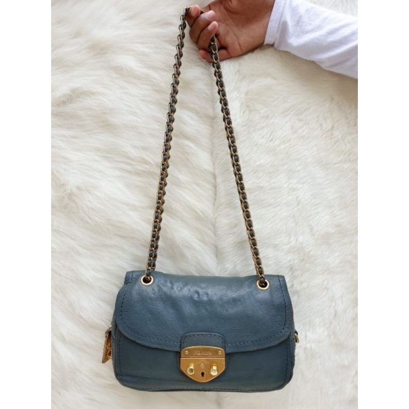 Tas Wanita Sling Bag Tali Rantai Kulit Asli