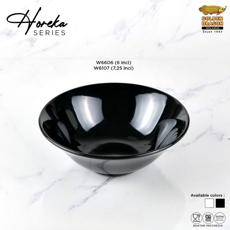 (6 Pcs) Mangkuk Baso Horeka ukuran 6in Premium Class melamine Golden dragon W6606
