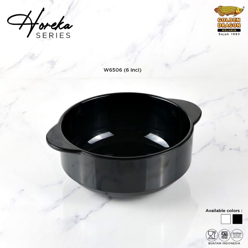 (6 Pcs) Mangkuk sup gagang ukuran 6in Horeka Premium Class melamine Golden dragon