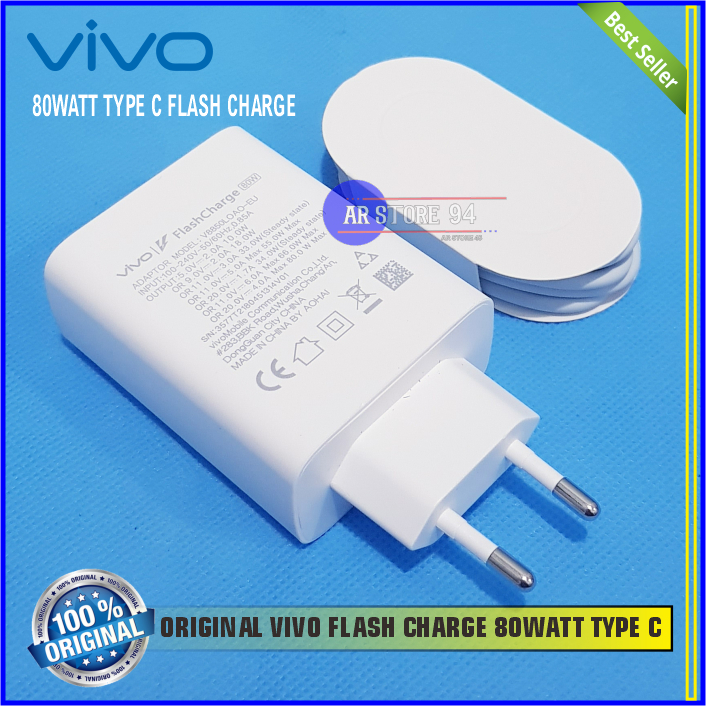 VIVO Charger 80W Vivo X80 Pro X80 Flash Charger Original 100% AR