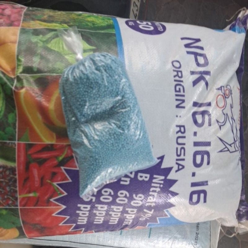 Pupuk NPK 16-16-16 Mutiara Kemasan Repack 1kg Pupuk Pembesar/Penyubur Buah