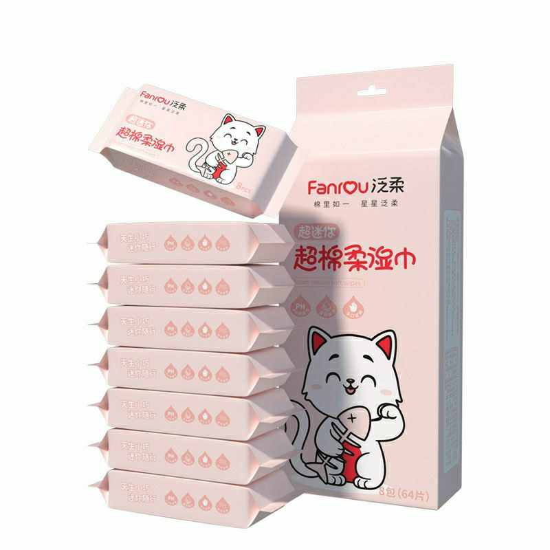 Tissue basah mini 8s Tissue Mini kucing Tissue basah kucing