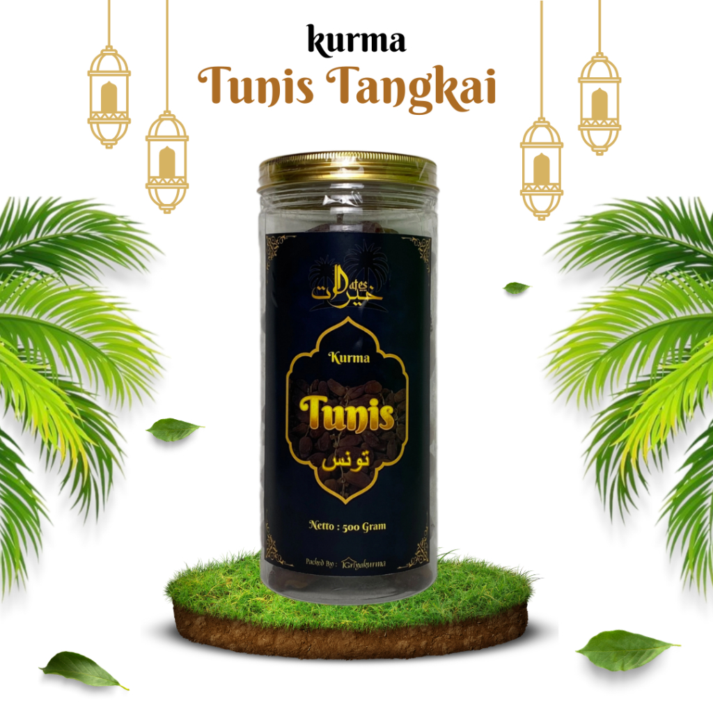 

Kurma Dates tunisia Tangkai griya Herba 500gr griya kurma kemasan toples kurma tangkai khas buah menempel pada batang tidak terlalu manis