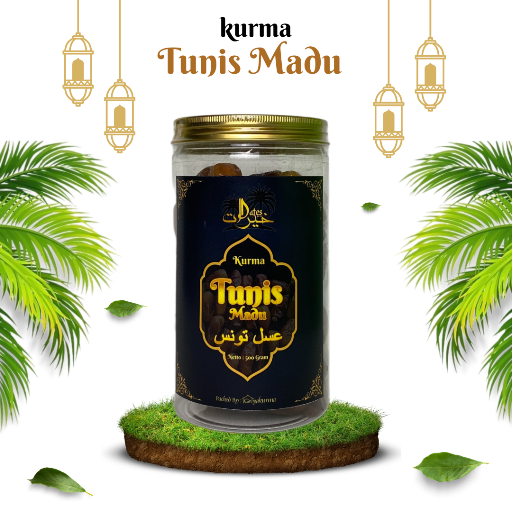 

Kurma Dates tunisia madu griya Herba 500gr kemasan toples tanpa tangkai kurma tunisia Kenyal Manis dan Gurih pada Dagingnya