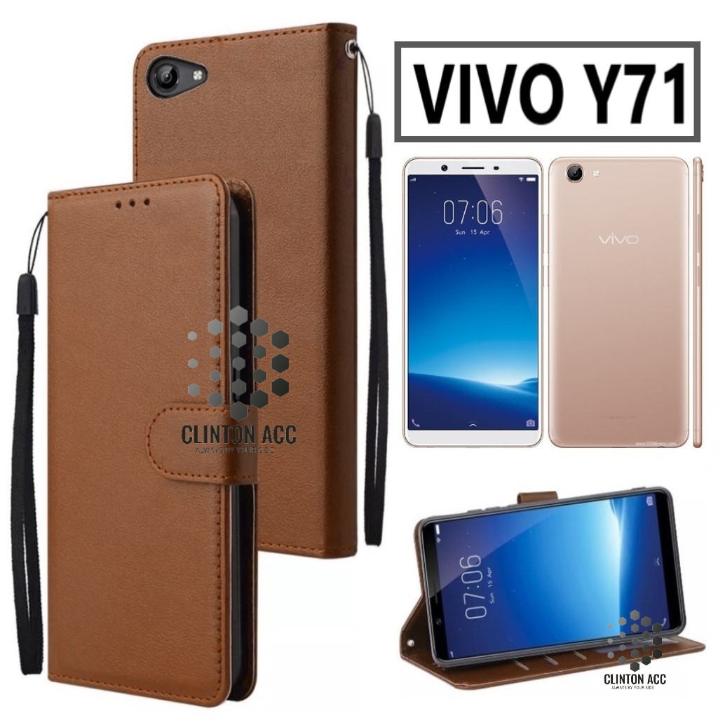 CASE HP VIVO Y71 FLIP WALLET LEATHER DOMPET KULIT SOFTCASE PREMIUM FLIP COVER SARUNG BUKA TUTUP FLIP