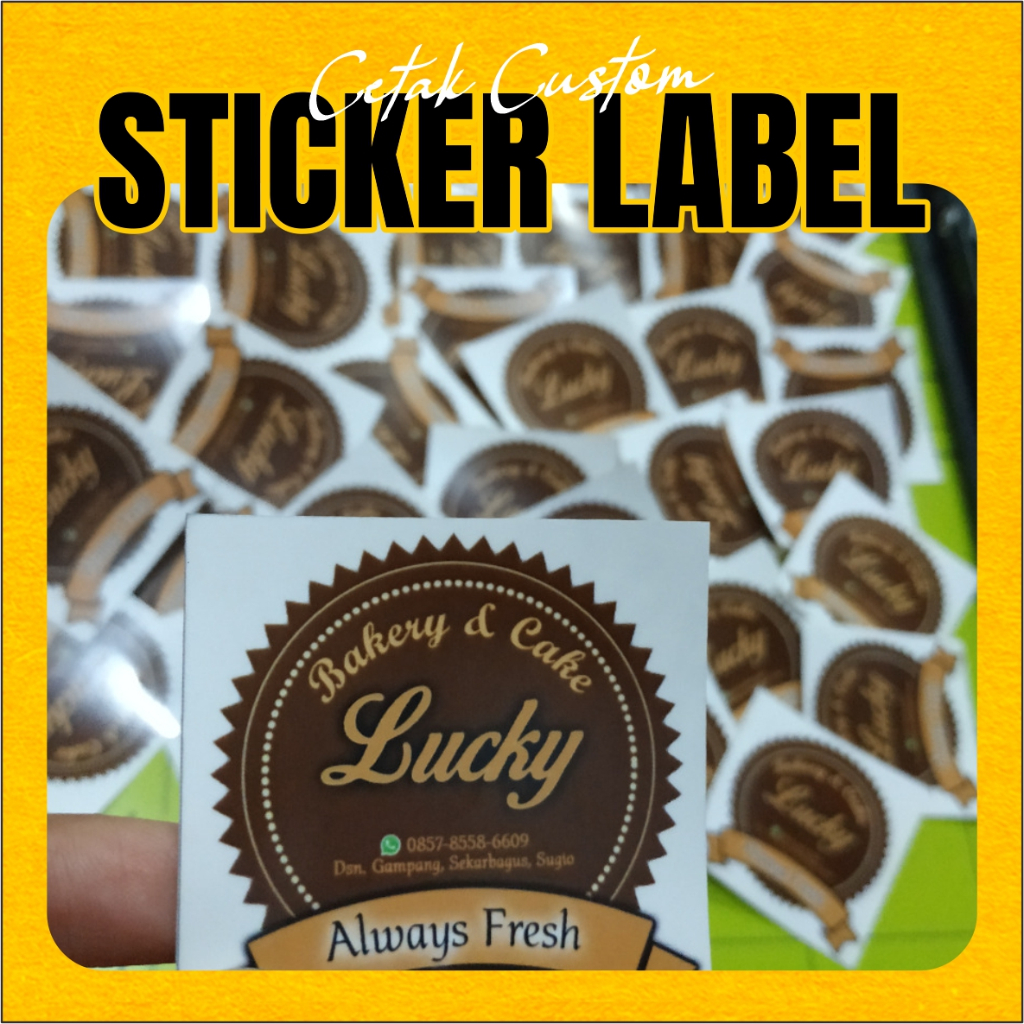LABEL STICKER STIKER MAKANAN MINUMAN FASHION OLSHOP ANTI LUNTUR(FREE POTONG PERSEGI/PERSEGI PANJANG)