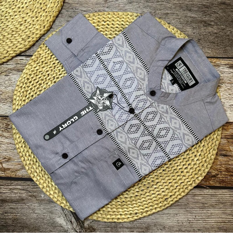 (𝐓𝐄𝐑𝐁𝐀𝐑𝐔) Motif 1 Baju Kemko Koko Baju Koko Kemeja Sanghai Lengan Panjang Pria Dewasa Kombinasi Salu