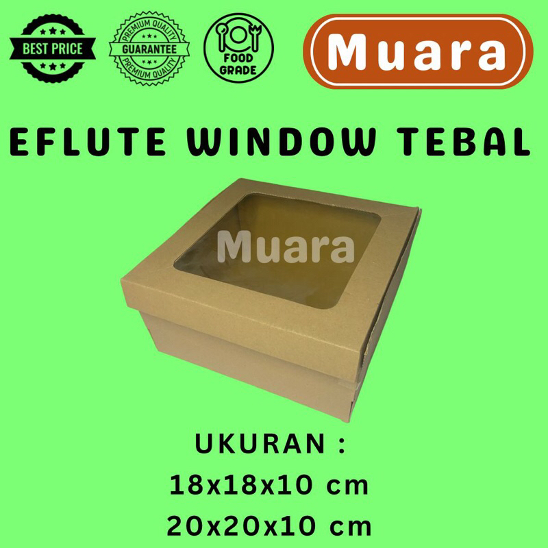 

Dos Eflute Window Tebal Tinggi 10Cm Souvenir Jendela Mika Tutup Sambung / Kardus Box Karton Dus Hampers Kue Baju Pakaian Tinggi 10Cm