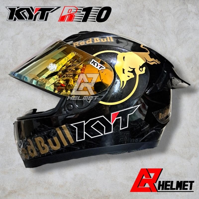 HELM KYT R10 PAKET GANTENG BLACK METALIC