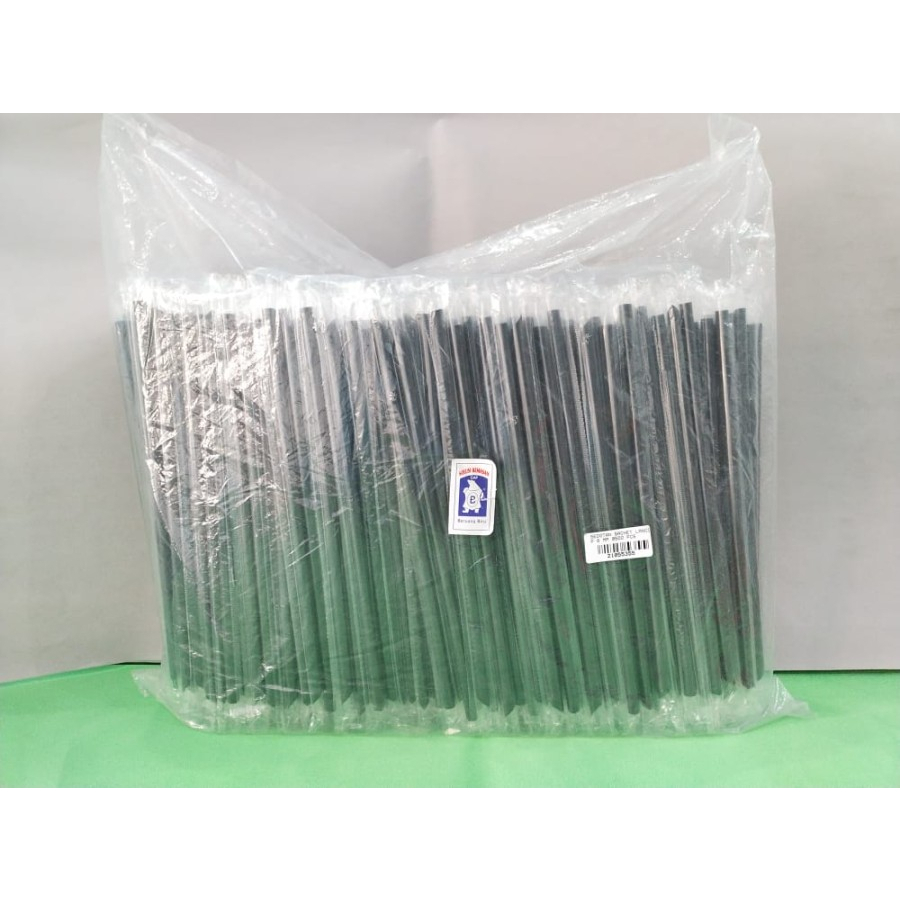 Sedotan Hitam 8 mm Lancip Steril / Sedotan Hitam Steril Lancip 8 mm @500 Pcs