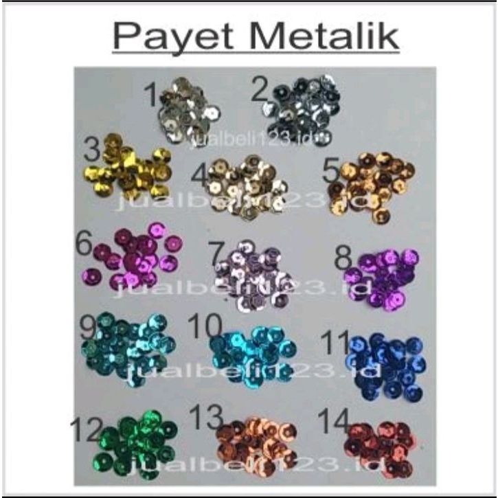 Ramboci Payet Ramboci Piring Payet Piring Metalik 6mm ecer