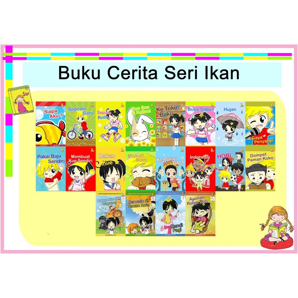 PAKET Gafa Seri Ikan Buku Gafa Baca Gafabaca Buku Anak TK PAUD Belajar Membaca ( 20 buku )