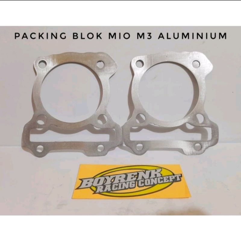 PACKING BLOK GANJEL BLOK PAKING  MIO m3 mio 125 2PH ALMINI TEBAL 1-10MM - BOYRENK RACING
