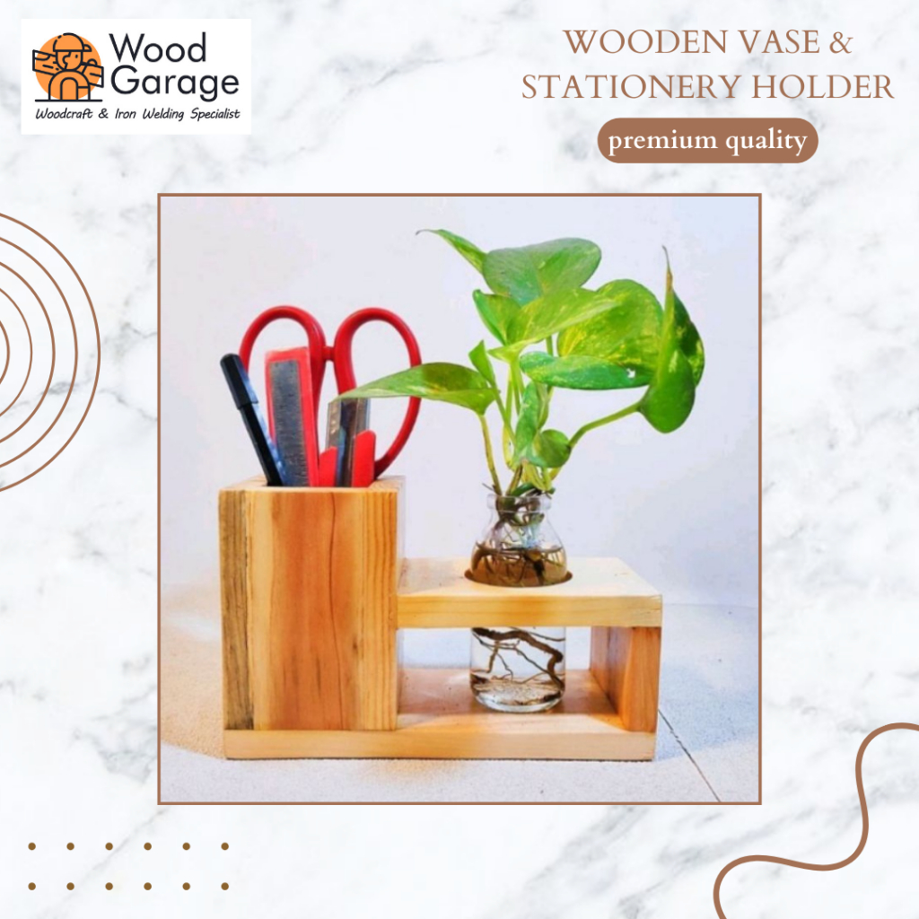 

Wooden vase & stationary holder / tempat pensil & vas bunga aesthetic