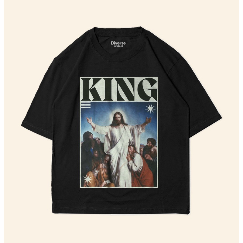 DIVERSE - KING KAOS JESUS VINTAGE KAOS BIG SIZE KAOS OVERSIZE COTTON COMBED 24S