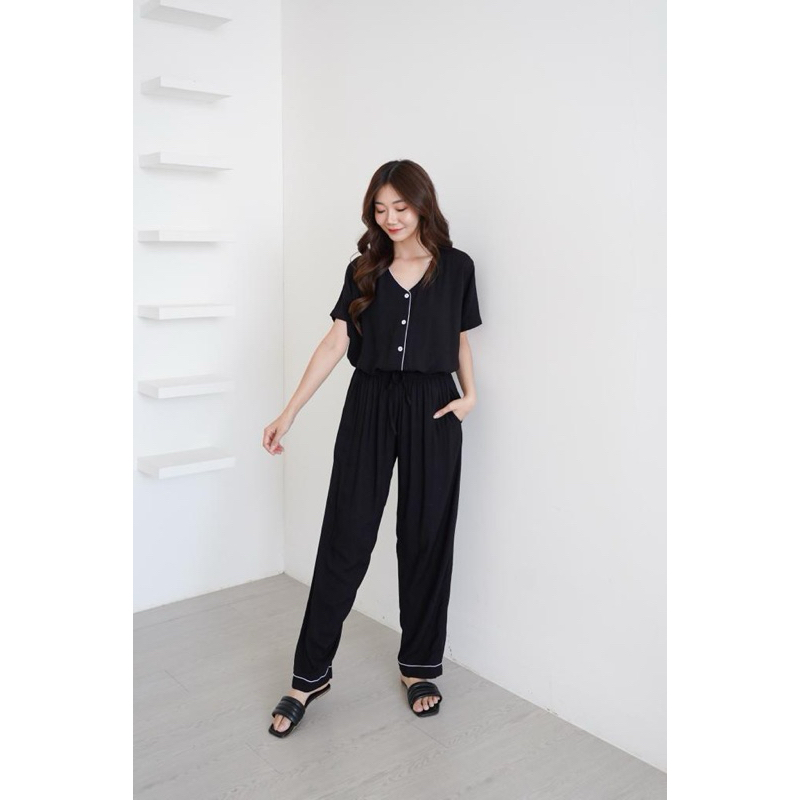 BABY K - ELECTRA  Piyama Panjang Polos Non Colar  Organic Rayon