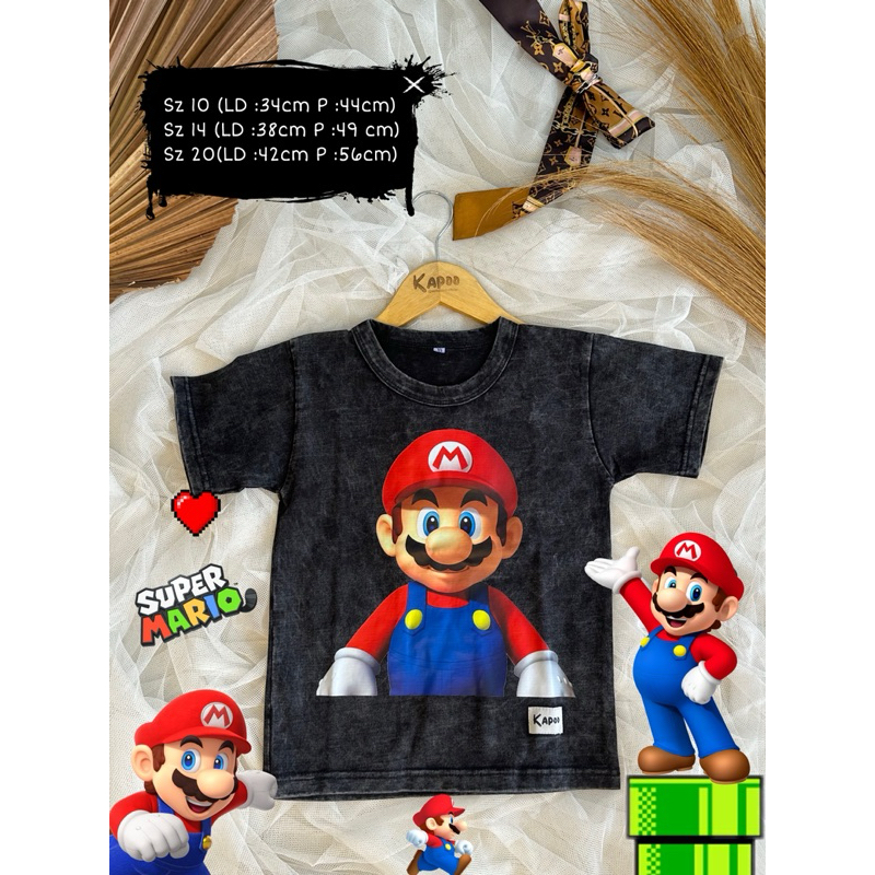 KAOS ANAK MOTIF MARIO BROSS WASHTEE