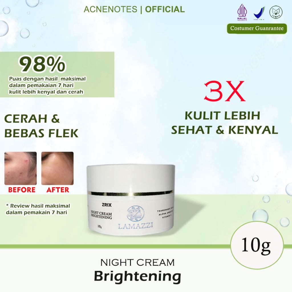Whitening Night Cream Malam Glowing Krim Malam Pemutih Wajah Cream Pemutih Wajah Krim Pemutih Wajah 