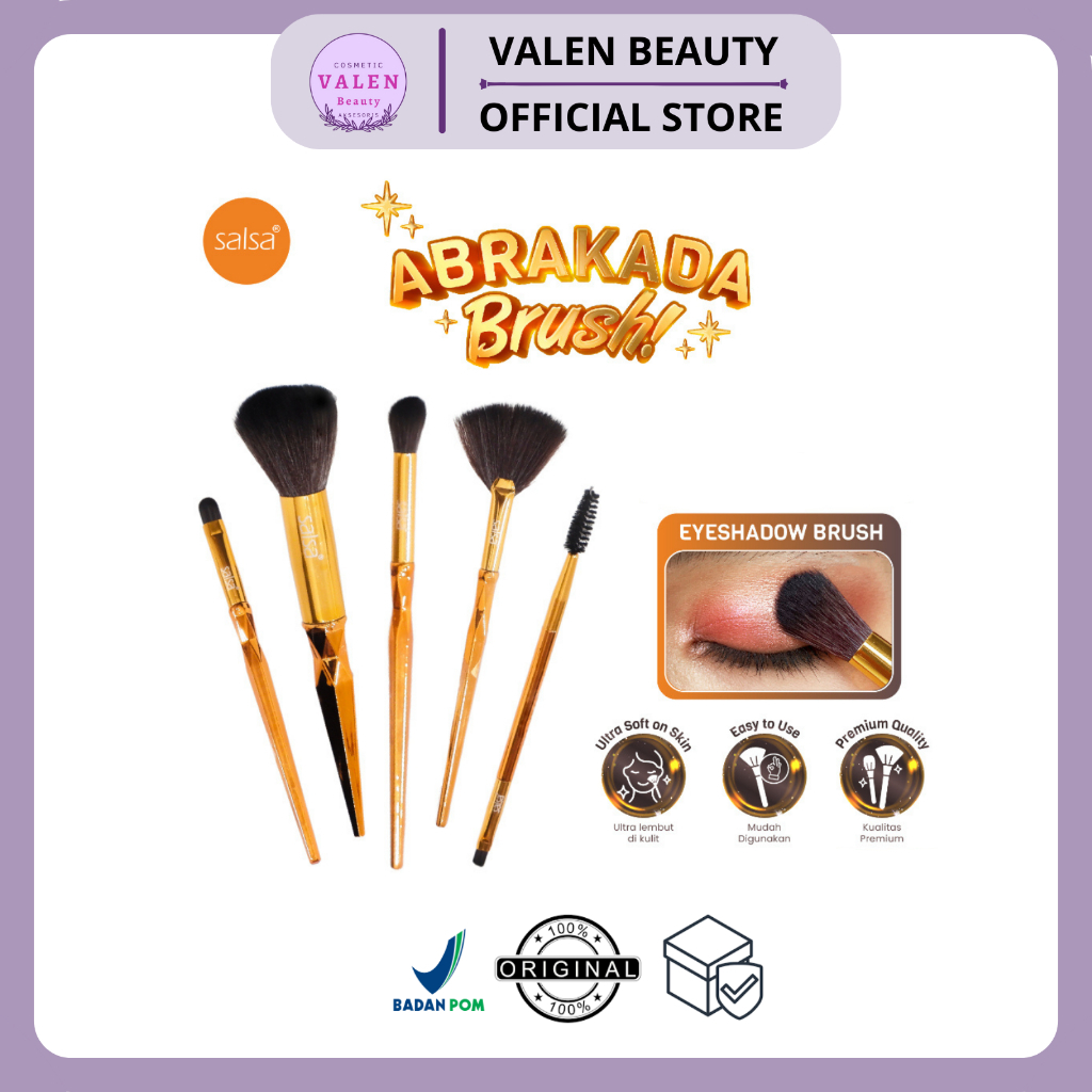 SALSA Abrakada Brush - Kuas Make Up Set Brush Pemula Alat Rias Lembut