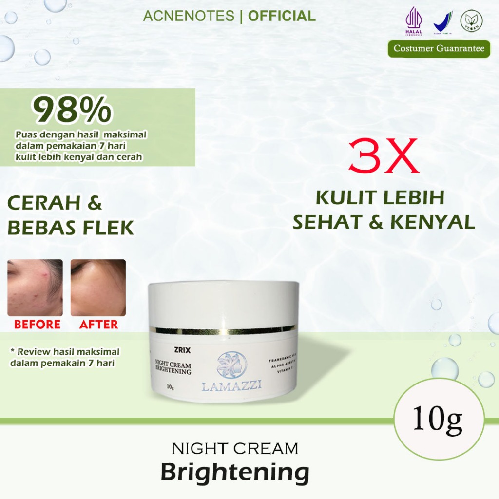 Cream Pagi Dan Malam Night Cream Whitening Night Cream Malam Glowing Krim Pemutih Wajah Bpom Crim Pe
