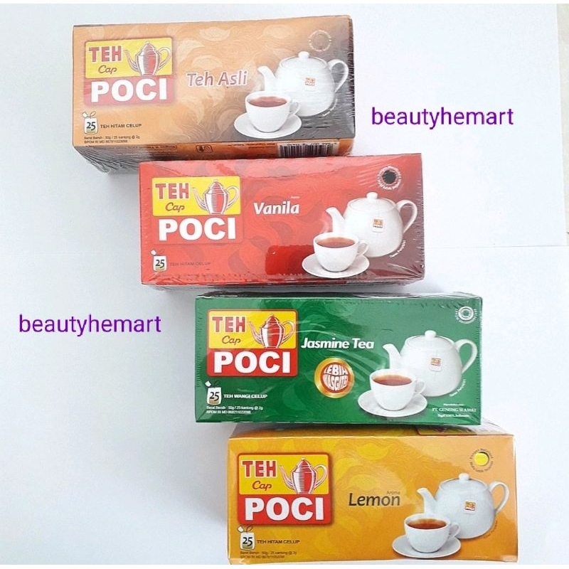 

Teh Cap Poci Celup Isi 25 Bags Rasa Original & Jasmine Tea - Teh Cap Poci Celup 25 Bags Kemasan Kotak